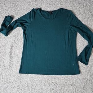 Eileen Fisher Jersey Crew Neck Long Sleeve Tee Top Blouse PL Viscose